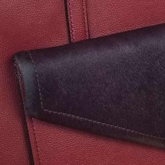 Kate Spade Large Tote Zarinah Hyde Tote Pink Burgundy Leather Suede Shoulder Bag - Picture 9 of 12